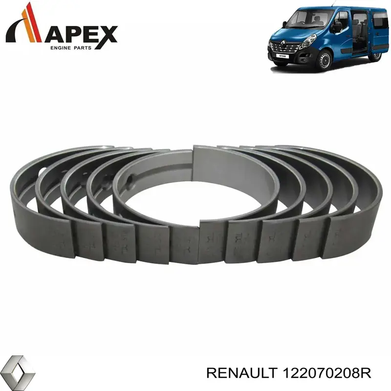 Вкладиші коленвала, корінні, комплект, стандарт (STD) Renault (RVI) 122070208R ціна, від 30.38 USD