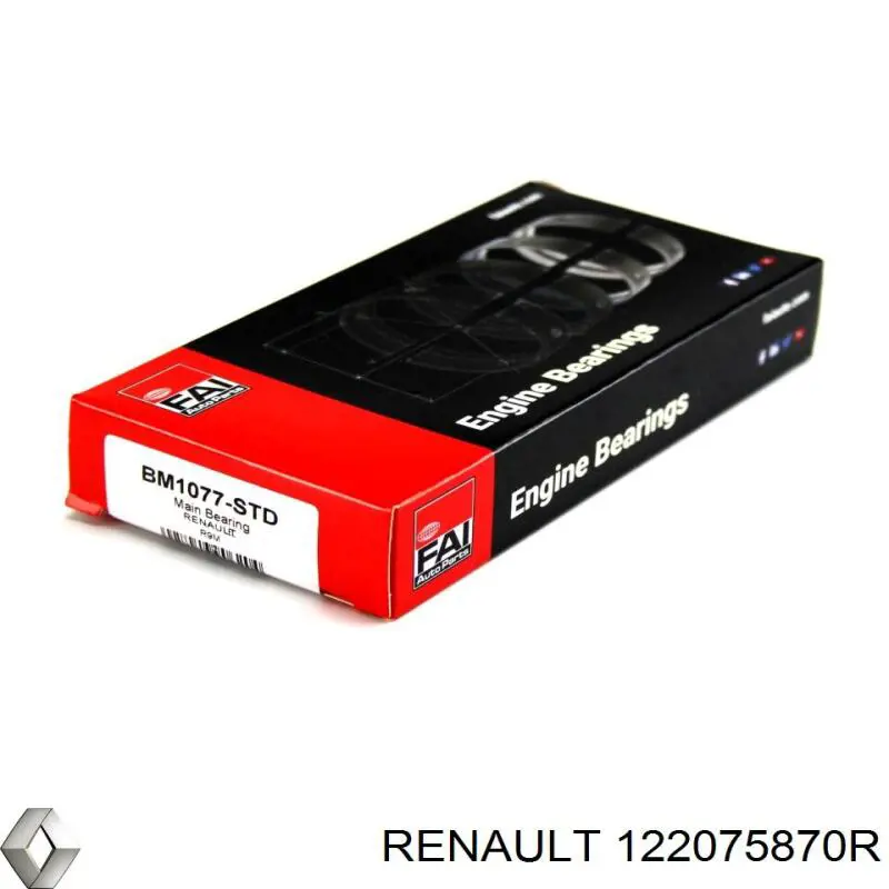122075870R Renault (RVI) Вкладиші коленвала, корінні, комплект, стандарт (STD)