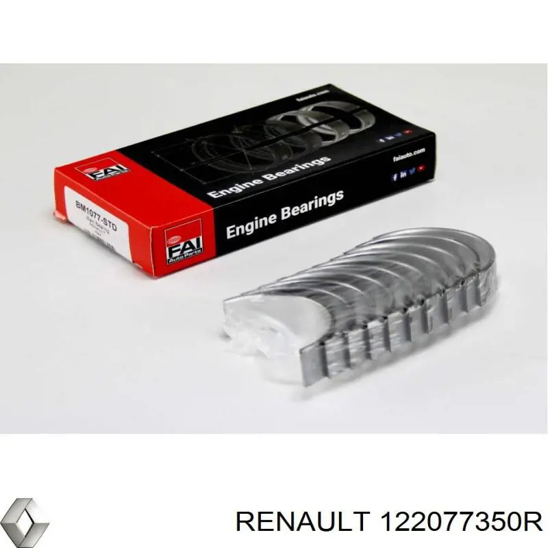 122077350R Renault (RVI) вкладиші колінвала, корінні, комплект, стандарт (std)