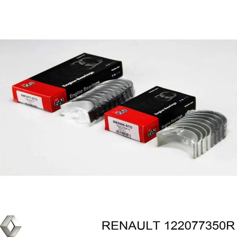 Вкладиші колінвала, корінні, комплект, стандарт (STD) Renault (RVI) 122077350R ціна, від 24.93 USD