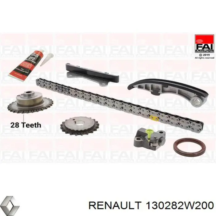 Ланцюг Renault (RVI) 130282W200 ціна, від 16.47 USD