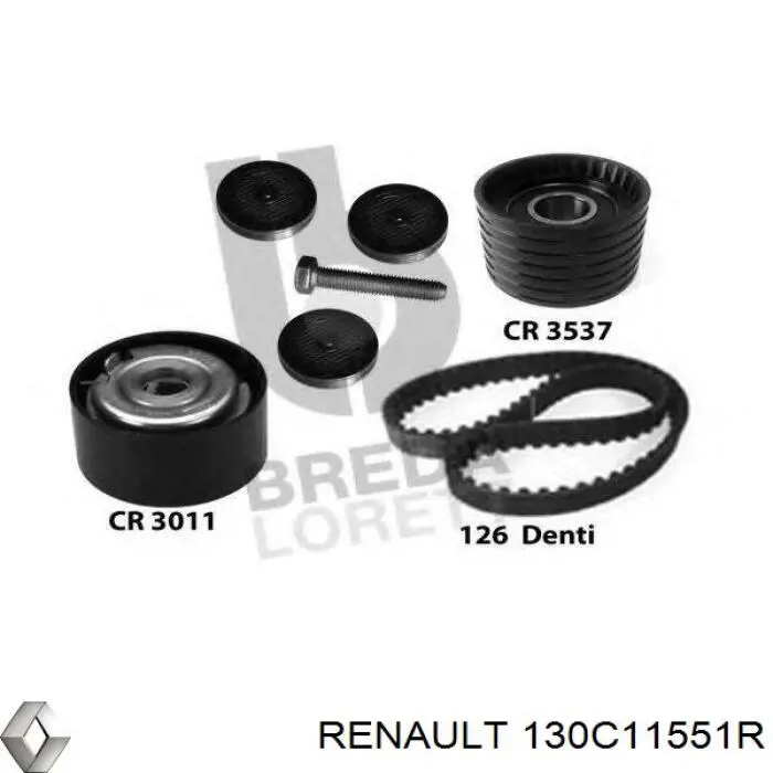 Комплект ГРМ Renault (RVI) 130C11551R ціна, від 92.34 USD