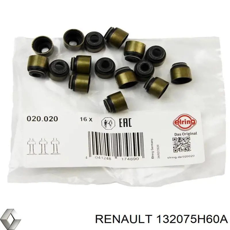 132075H60A Renault (RVI) сальник клапана (маслознімний, впуск/випуск)