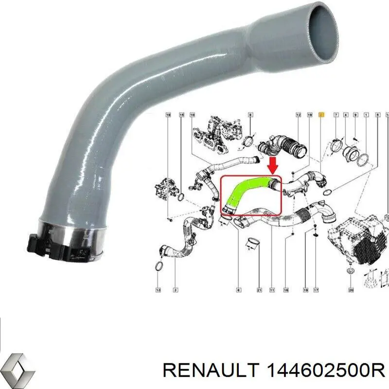 Купити 144602500R Renault (RVI) Шланг/патрубок интеркуллера