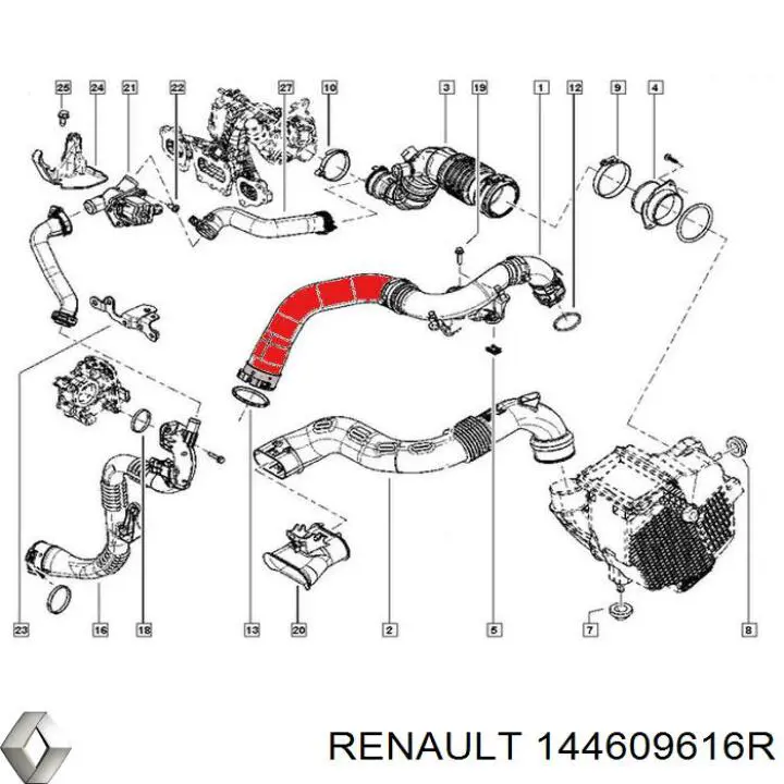 144609616R Renault (RVI) Трубка, що нагнітається