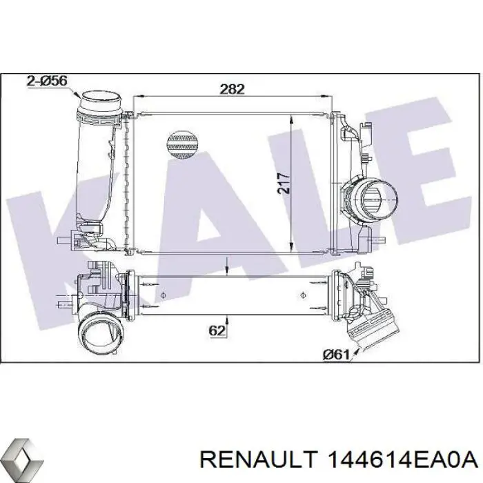 Купити 144614EA0A Renault (RVI) Радіатор интеркуллера