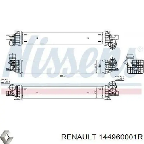 Система охолодження наддувочного повітря Renault (RVI) 144960001R ціна, від 96.82 USD