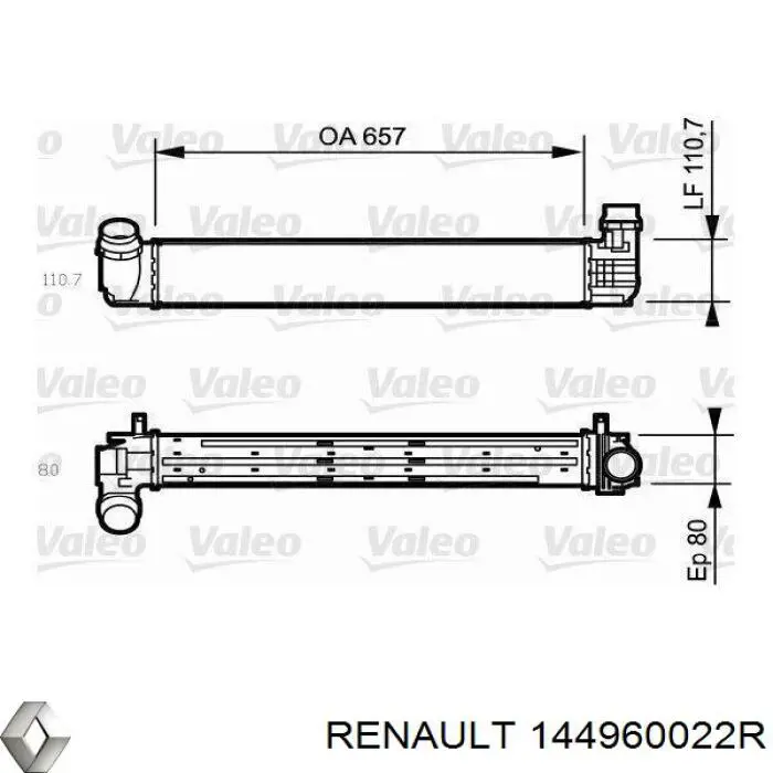 144960022R Renault (RVI) Охолоджувач наддувочного повітря