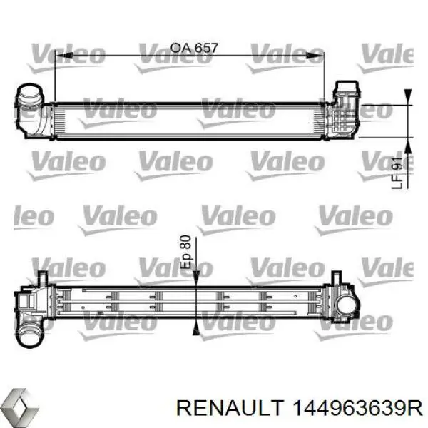 144963639R Renault (RVI) радіатор интеркуллера
