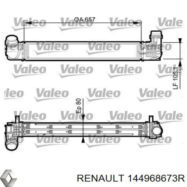Купити 144968673R Renault (RVI) Радіатор интеркуллера