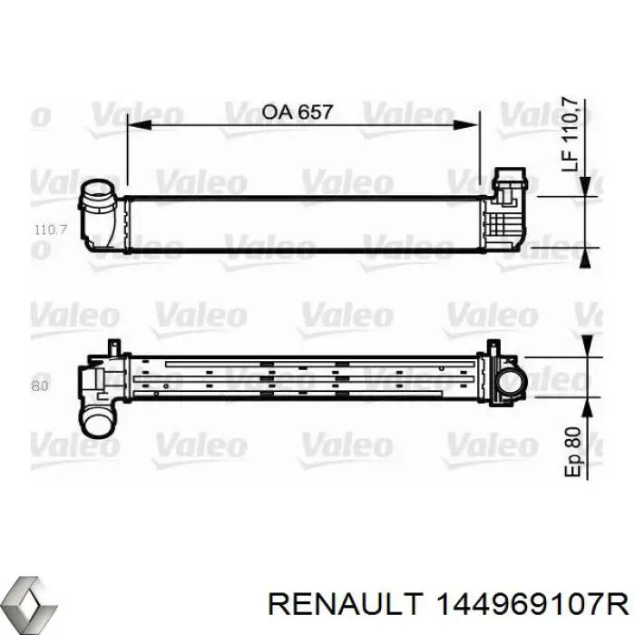 144969107R Renault (RVI) радіатор интеркуллера