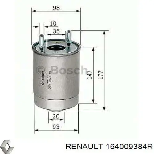 164009384R Renault (RVI) Фільтр палива