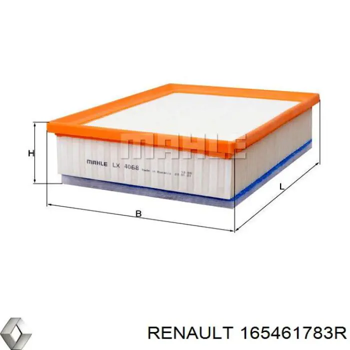 Елемент повітряного фільтра Renault (RVI) 165461783R ціна, від 9.58 USD