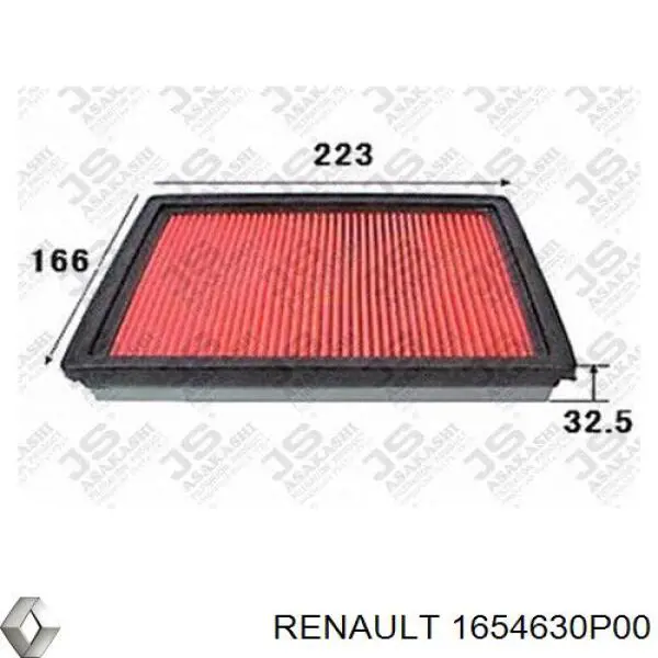 Елемент повітряного фільтра Renault (RVI) 1654630P00 ціна, від 5.35 USD