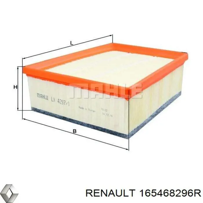 Повітряний фільтр 165468296R Renault (RVI)