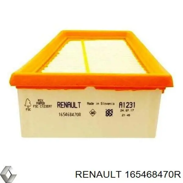 Елемент повітряного фільтра Renault (RVI) 165468470R ціна, від 6.98 USD