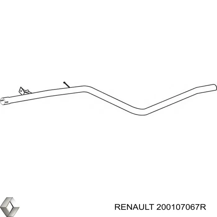 200107067R Renault (RVI) Труба вихлопна, від каталізатора до глушника