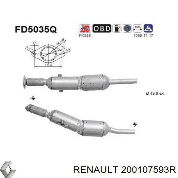200107593R Renault (RVI) Фільтр ДПФ