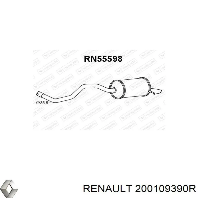200109390R Renault (RVI) Глушник, задня частина