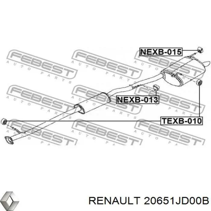 20651JD00B Renault (RVI) подушка кріплення глушника