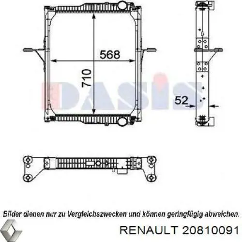 20810091 Renault (RVI) Радіатор опалювача салону