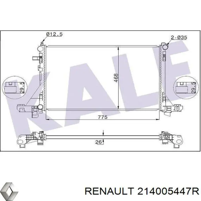 214005447R Renault (RVI) Радіатор охолодження двигуна