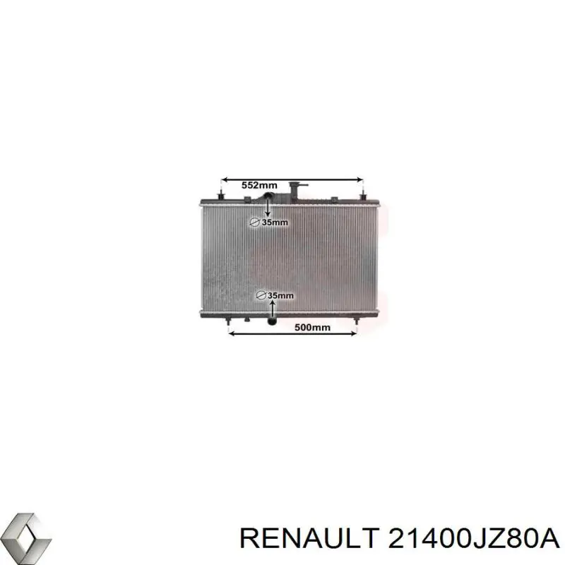 Радіатор охолодження двигуна 21400JZ80A Renault (RVI)