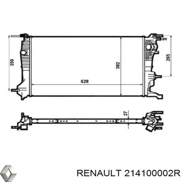 214100002R Renault (RVI) радіатор охолодження двигуна