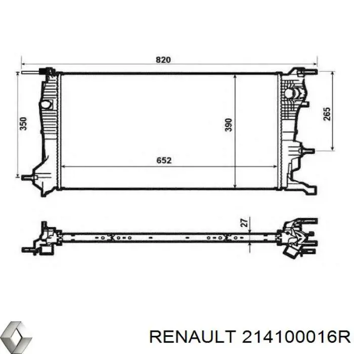 214100016R Renault (RVI) радіатор охолодження двигуна