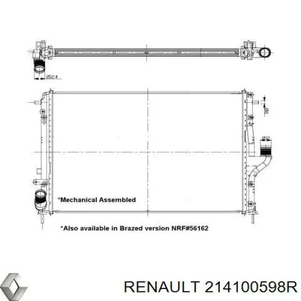Радіатор основний Renault (RVI) 214100598R ціна, від 66.23 USD