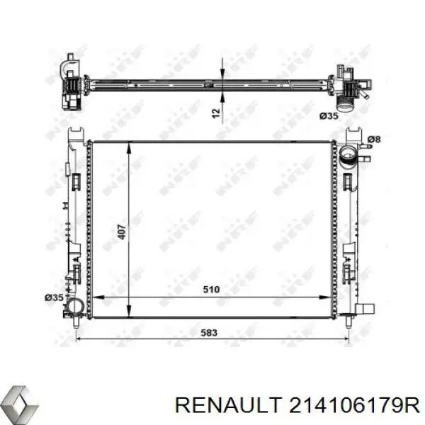 214106179R Renault (RVI) радіатор охолодження двигуна