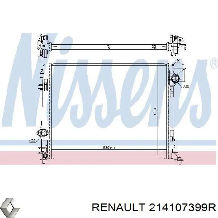 Радіатор основний Renault (RVI) 214107399R ціна, від 85.26 USD