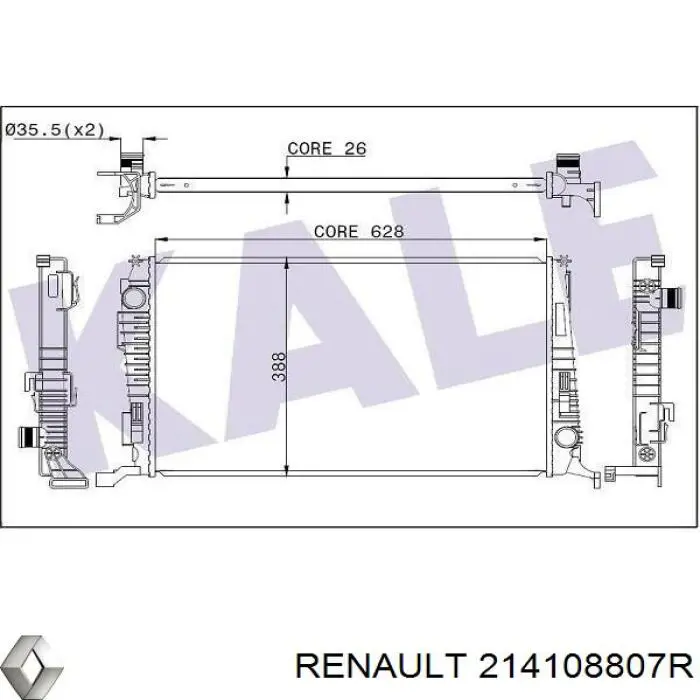 214108807R Renault (RVI) Радіатор охолодження двигуна
