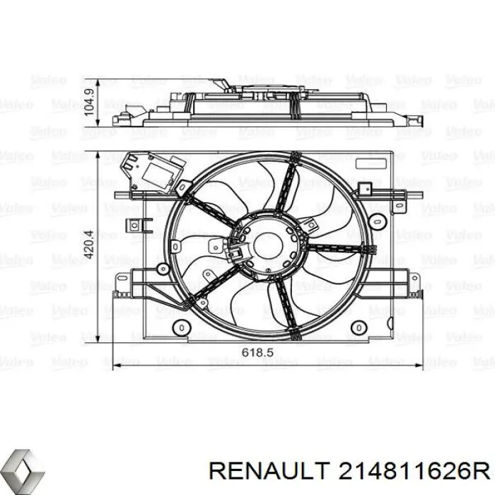 214811312R Renault (RVI) електровентилятор охолодження в зборі (двигун + крильчатка)