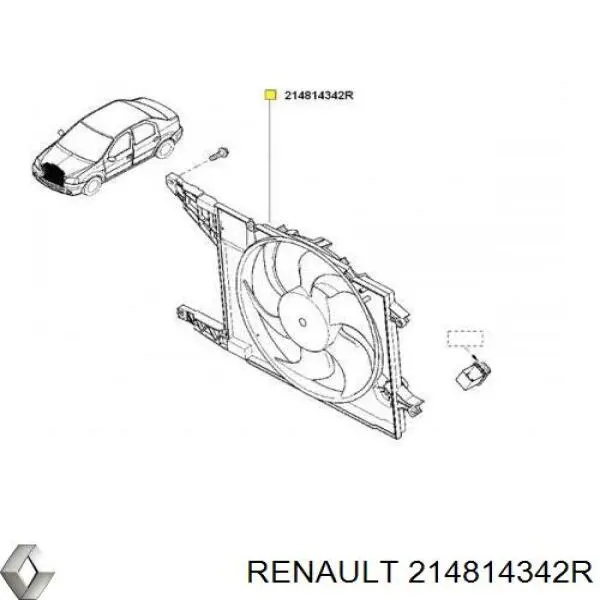 214814342R Renault (RVI) електровентилятор охолодження в зборі (двигун + крильчатка)