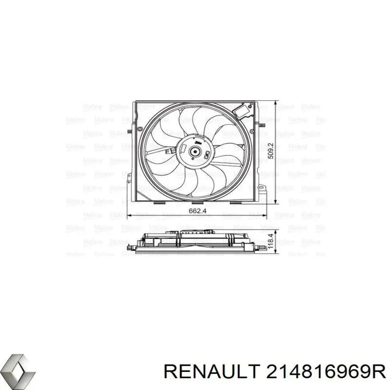 214816969R Renault (RVI) Дифузор радіатора охолодження, в зборі з мотором і крильчаткою