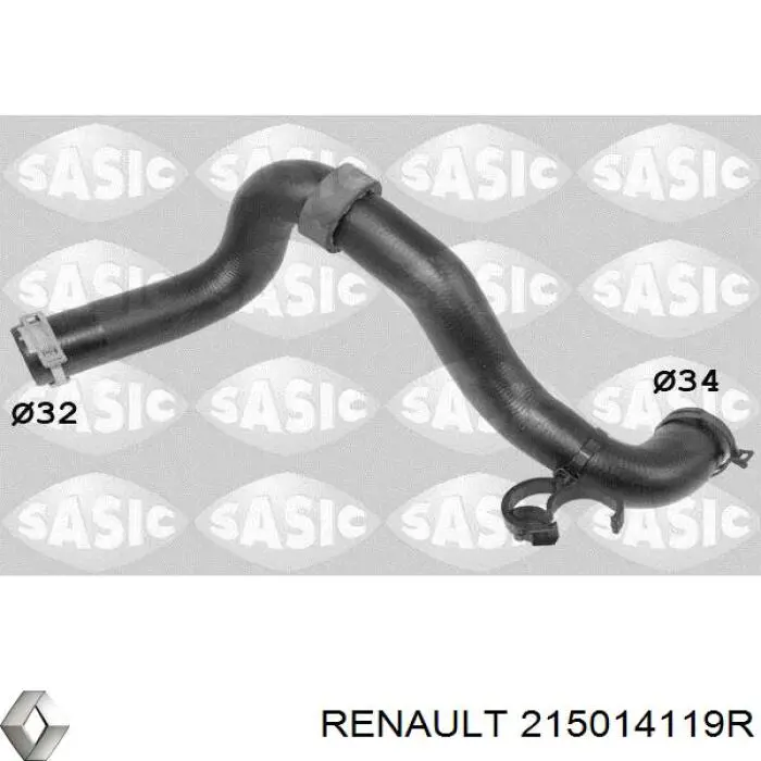 215014119R Renault (RVI) шланг/патрубок радіатора охолодження, верхній