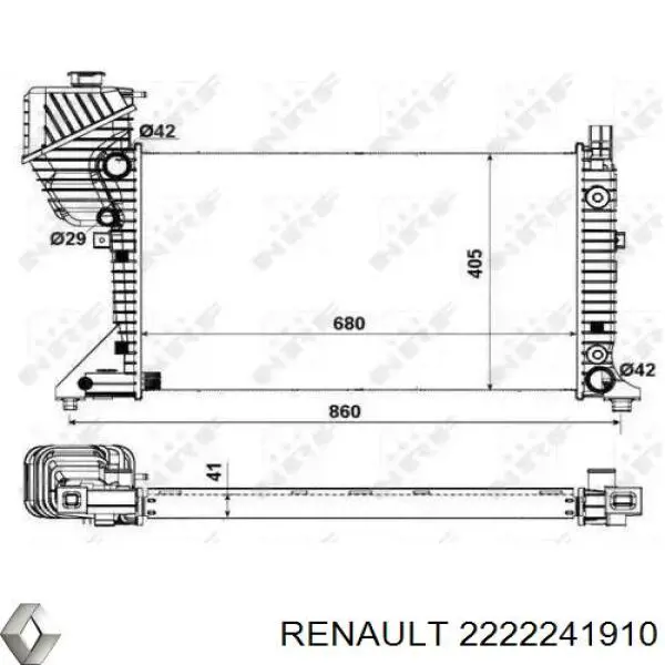 Купити 2222241910 Renault (RVI) Термостат в корпусі