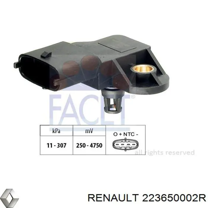MAP сенсор Renault (RVI) 223650002R ціна, від 13.47 USD