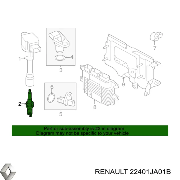 Свічки автомобільні Renault (RVI) 22401JA01B ціна, від 11.98 USD