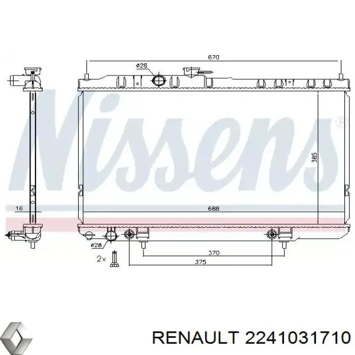 2241031710 Renault (RVI) Радіатор охолодження двигуна