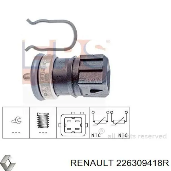226309418R Renault (RVI) Покажчик температури охолоджуючої рідини