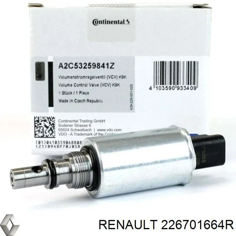 Клапан регулювання тиску палива Renault (RVI) 226701664R ціна, від 54.96 USD