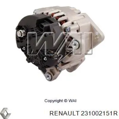 Генератор Renault (RVI) 231002151R ціна, від 133.31 USD