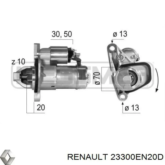 Стартер 23300EN20D Renault (RVI)