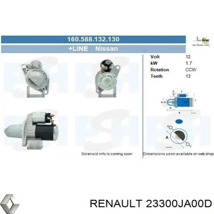 Купити 23300JA00D Renault (RVI) Стартер