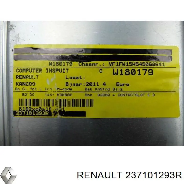 Електронний блок керування двигуном 237101293R Renault (RVI)