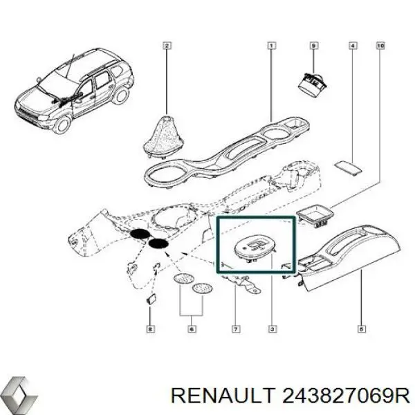  Renault (RVI) 243827069R ціна, від 19.00 USD