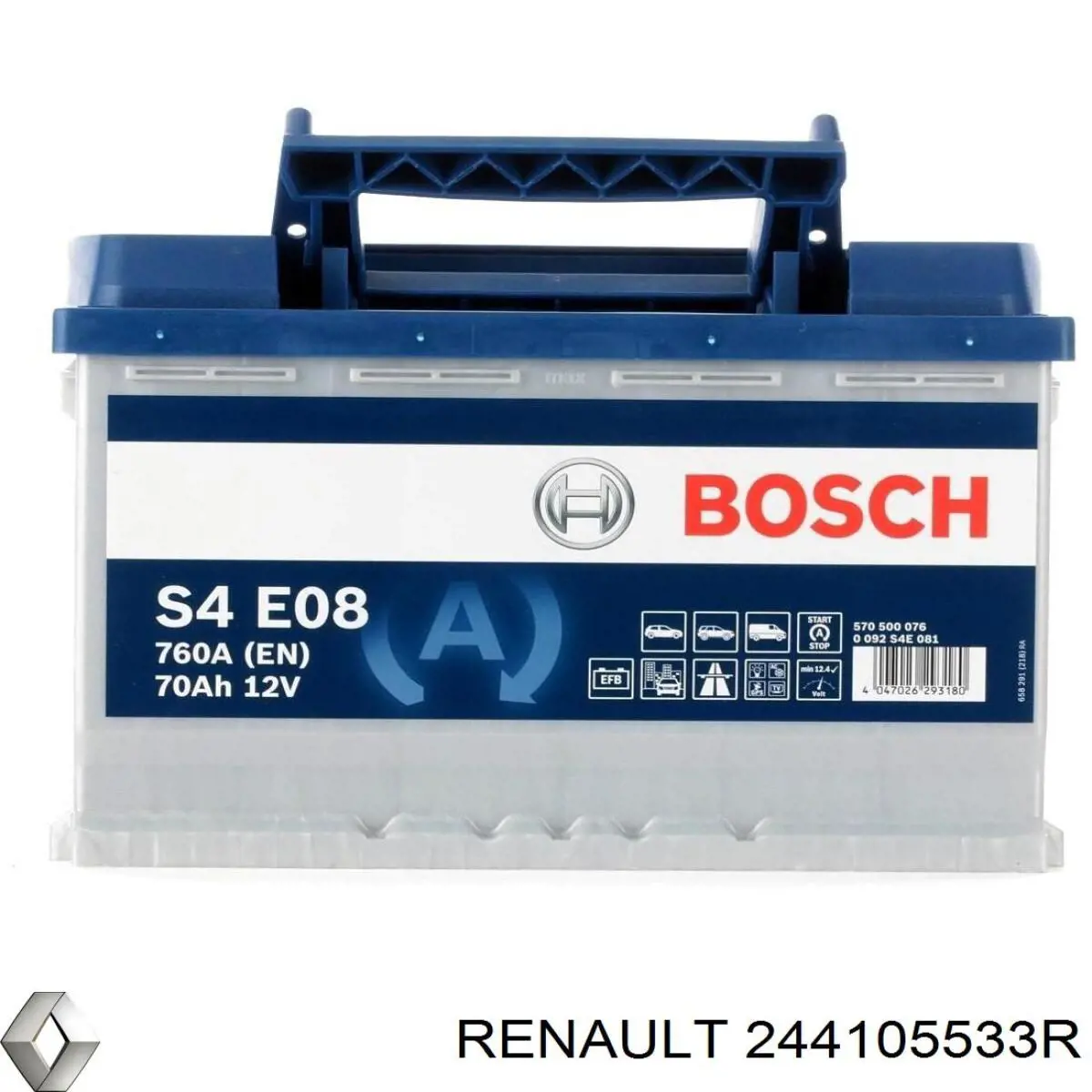 Купити 244105533R Renault (RVI) Автомобільна батарея