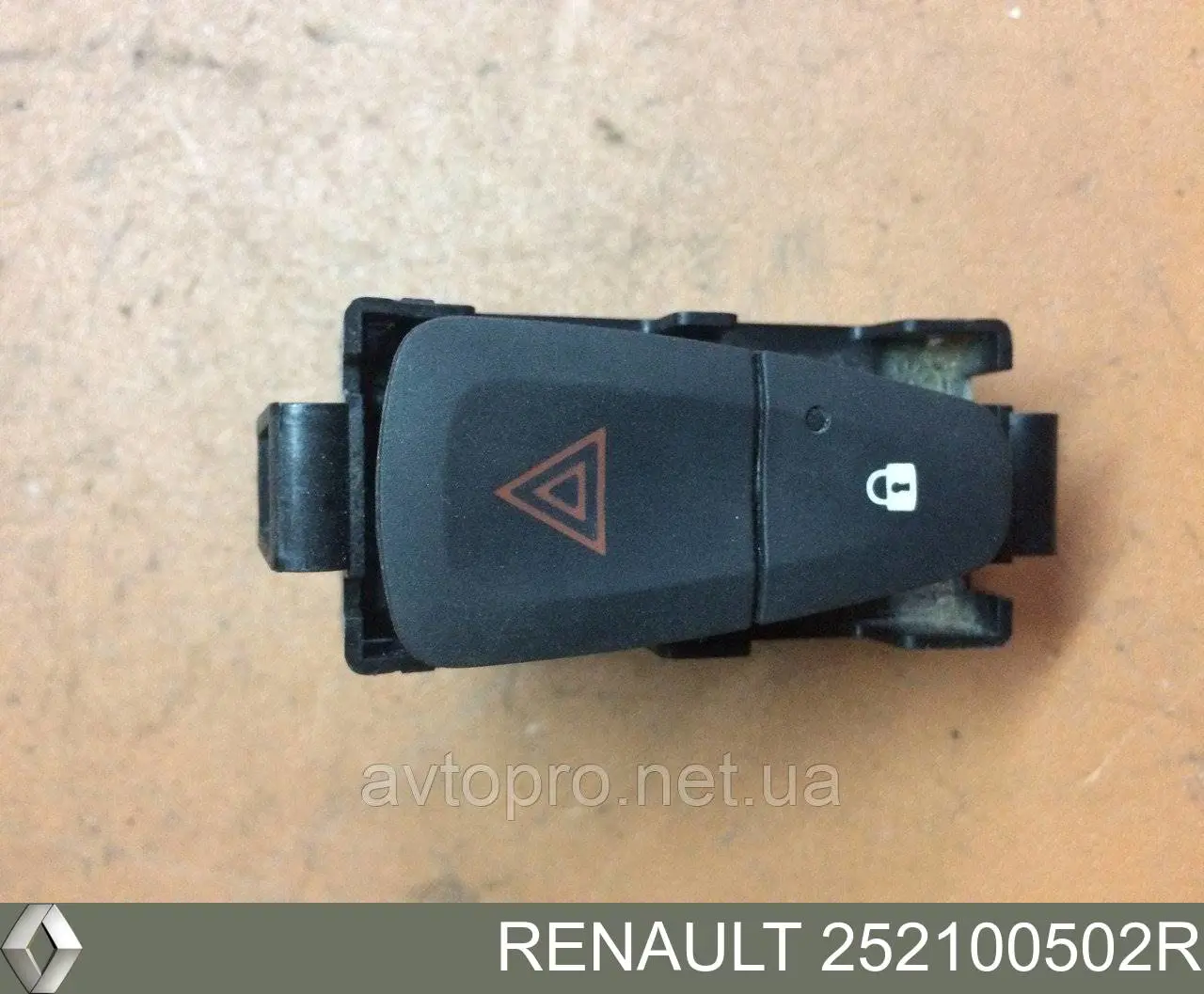 Кнопка включення аварійної сигналізації Renault (RVI) 252100502R ціна, від 8.46 USD